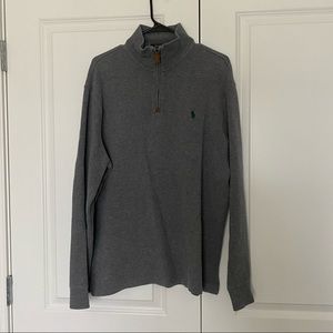 Gray Men’s Polo Quarter Zip Pullover Size L
